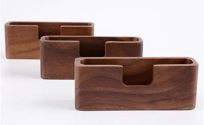 Wood Business Card Holder, Tabletop Walnut Name Card Holder, Office Desktop Wooden Business Card Stand, 50 Cards