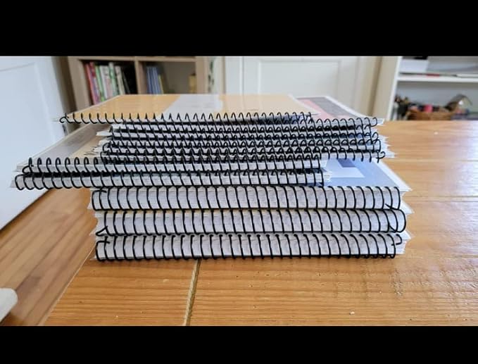 Plutreas 100 Pack Plastic Spiral Binding Coils, 4:1 Pitch, Spiral Binding Spines for Office Documents, Engineer Papers, Business Projects (16mm (140 Sheet Capacity))