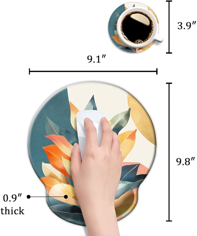 Ergonomic Mouse Pad with Wrist Support,Mouse Pad with Wrist Rest,Relieve Wrist Pain Mousepad Non-Slip Rubber Base,Mouse Pads for Desk,Computers,Laptop,Office,Home,Accessories Aesthetic Art