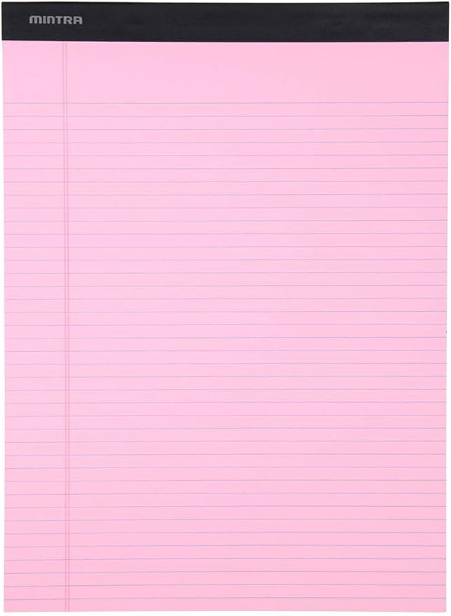 Mintra Office Legal Pads, ((Basic 6pk - (Pastel Version #2), 8.5in x 11in, Narrow Ruled))