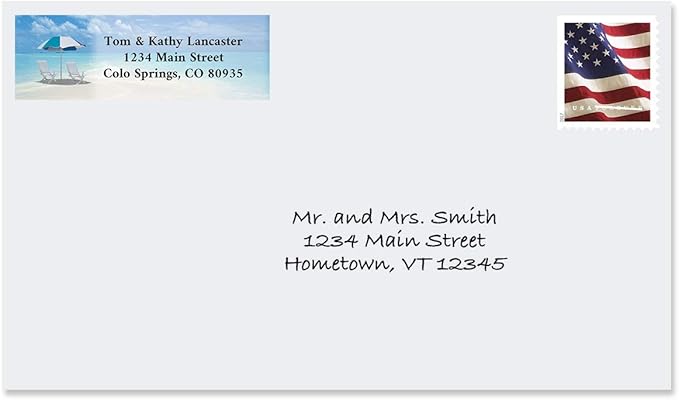 Colorful Images Calm Seas Rolled Personalized Return Address Mailing Labels with Dispenser, Customize with Name & Shipping Address, 250 ¾” x 2½” Self Adhesive, Easy Peel Label Roll