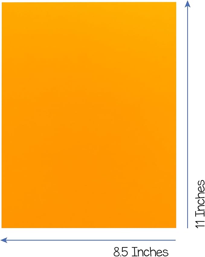 Hygloss Light Orange Bright Colored Cardstock - 8.5x11-Inch, 90 Sheets, 65 lb/ 176 gsm, Fade-Resistant, Acid-Free Color Card Stock Paper