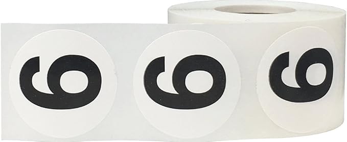 Black Number 9 Circle Stickers, 1.5 Inches Round, 500 Labels on a Roll for Inventory, Storage Bins, Retail Shelving, and Classroom Organization, Made in The USA