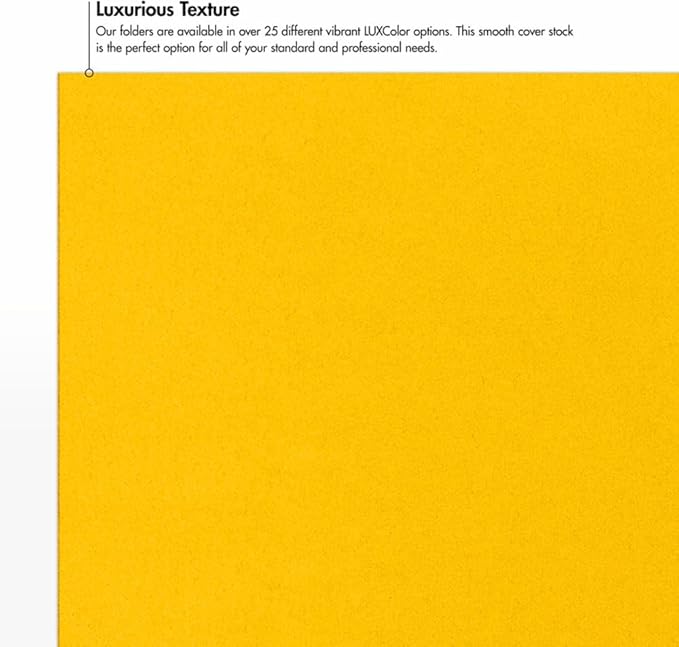 LUXPaper 9" x 12" Presentation Folders | Two Pocket | Sunflower Yellow | 100lb. Cover | 10 Qty