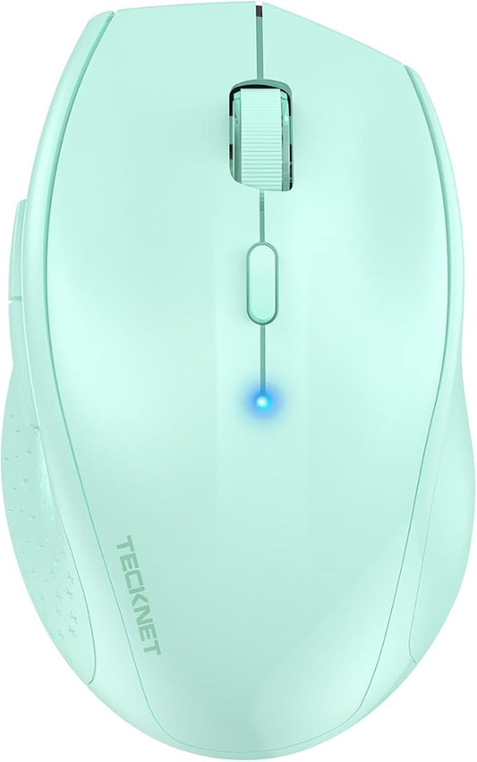TECKNET Bluetooth Mouse, 4800 DPI Wireless Mouse, 2-Year Battery 6 Adjustable DPI, 6 Buttons Compatible with Laptop/Windows/Computer - Green