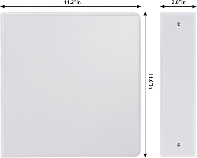 COMIX Sturdy 3 Ring Binder 2 inch with Clear View Cover, 2" Round Ring View Binder, PVC-Free, 450 Sheets Capacity of US Letter Size Paper, Office ＆ School Supplies, Pack of 6 (White)