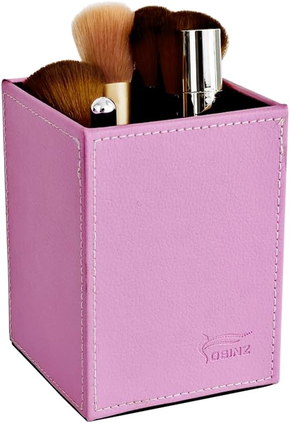 Pen Pencil Holder Cup Container PU Leather Desk Organizer Stand Decor Brush Scissor Holder Decoration Office Desk Home School