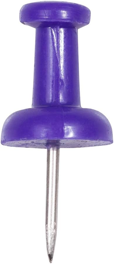 JAM PAPER Colorful Push Pins - Purple Pushpins - 100/Pack