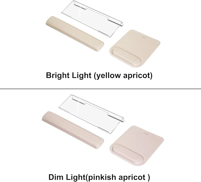 MOSISO Computer Keyboard Stand&Wrist Rest Support for Keyboard &Mouse Pad Set, Ergonomic Massage Wrist Rest Set, Easy Typing Working Acrylic Clear Stand for Office Home, Apricot