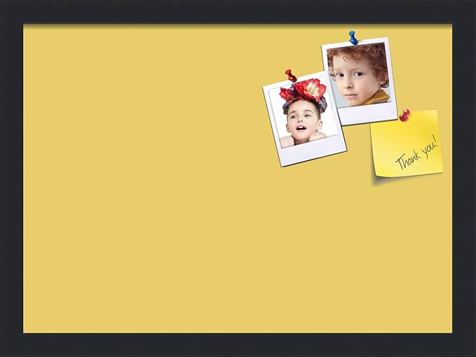 PinPix 18x13 Inch Cork Bulletin Board. This Decorative Framed Pin Board Comes with Honey Pastel Design and a Satin Black Frame. Ideal for Home Office Decor or Message Board (PinPix-1810)