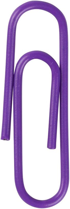 JAM PAPER Colorful Standard Paper Clips - Regular 1 Inch - Purple Paperclips - 100/Pack