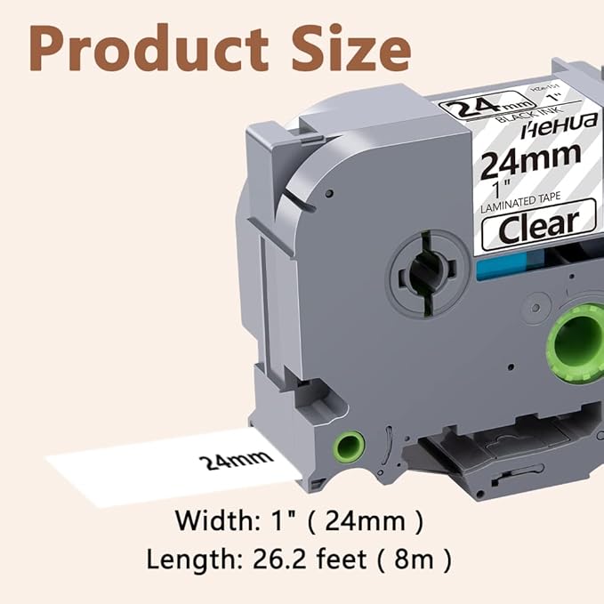 Hehua Tze Tz Tape 24mm 0.94 Laminated Clear Tape Compatible for Brother P-Touch TZe-151 TZe151 TZ-151 TZ151 for Ptouch PT D600 D610 P710bt, 1'' x 26.2ft Black on Clear, 3 Pack