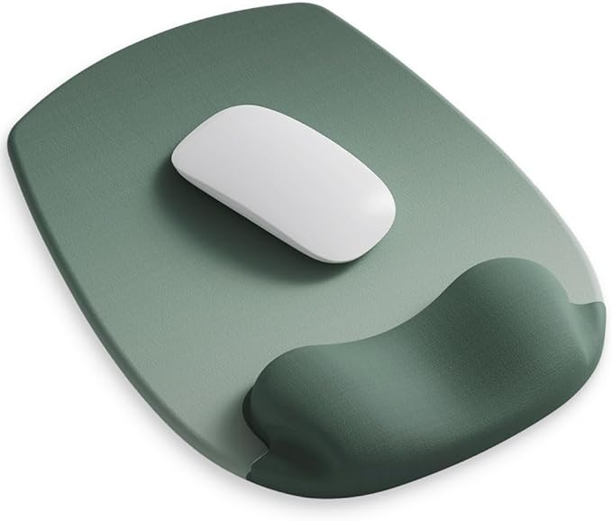 ErgoFlow Gel Wrist Rest Mouse Pad - Ergonomic Cushion for Desk, Cute Aesthetic Computer Decor for Women; Small Mousepad Mat&Laptop Pads - Office, Home Support & Ergo Accessories Supplies(03Sage Green)