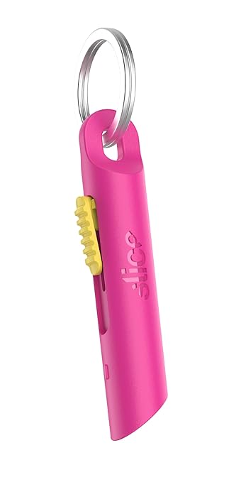 Slice Mini Pen Cutter | Keychain Knife and Box Cutter | Retractable Safety Cutter | Fuchsia
