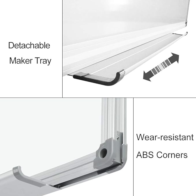 XIWODE Magnetic Dry Erase Board，Whiteboard for Wall, 18x24 inches, Whiteboard Marker Board Writing Board，Silver Aluminum Frame, Durable,Whiteboard for Home School & Office