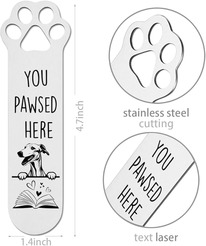 Greyhound Dog Gifts, Greyhound Dog Bookmark for Greyhound Dog Lover Book Lovers Bookworm Bookish Nerd, Bookmark Dog Lover, Book Club Gifts for Reader Dog Owner Lover-DX125