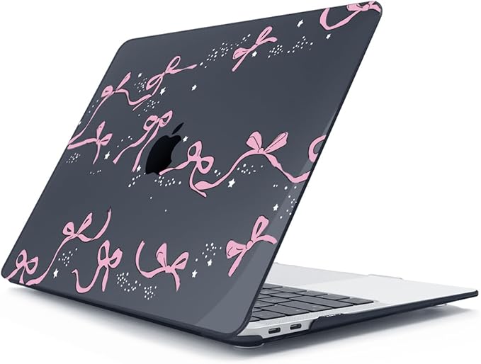 Compatible with MacBook Air 13 inch Case 2022 2021-2018 A2337 M1 A2179 A1932 Retina Display with Touch ID, Plastic Hard Shell Case +Keyboard Cover+Screen Protector+Webcam Cover, Bows-b