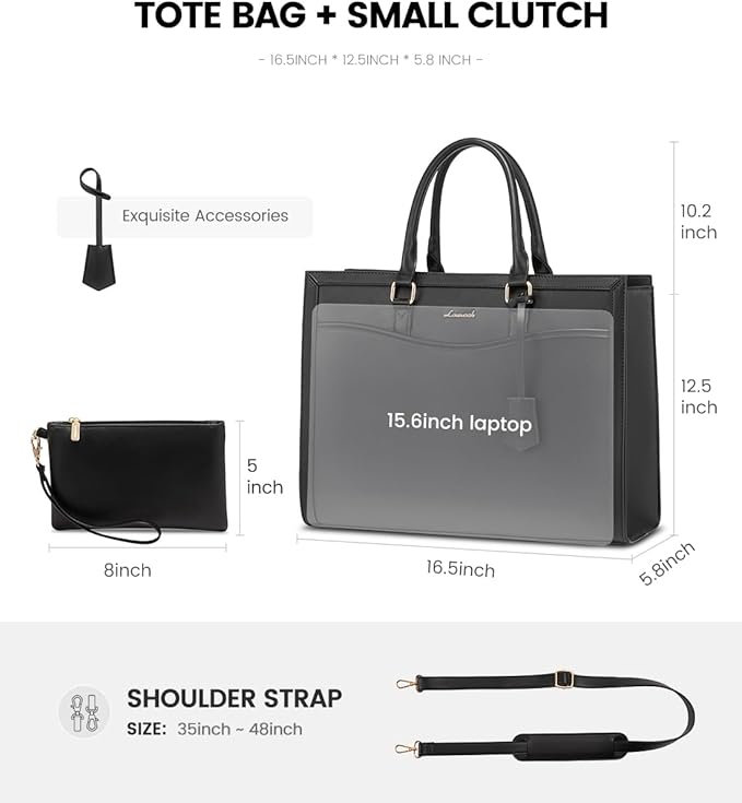 LOVEVOOK Laptop Tote Bag for Women, Office Work Bag Briefcase fit for 15.6 inch Laptop, Large Capacity Teacher Bag Handbag