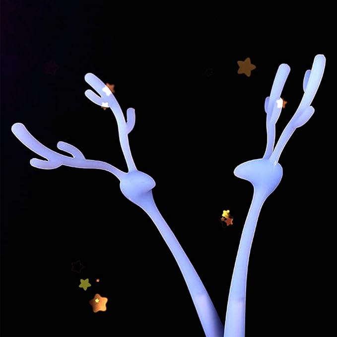 8 Pack Forest Deer Gel Pens, Christmas Pen Cute Animal Silicone Pen with 4 Colors & Soft Grip (Blue Ink), Aesthetic Kawaii Stationery for Journaling, School Supplies