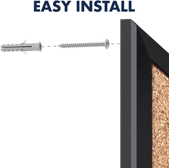 Quartet Cork Board, Bulletin Board, 3' x 2' Corkboard, Black Frame (2303B)