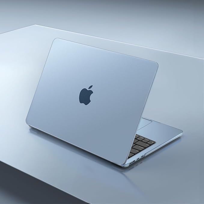 MOSISO Compatible with MacBook Air 13 inch Case 2025 2024 2023 2022 M4 A3240 M3 A3113 M2 A2681, Plastic Hard Shell&Keyboard Cover&Screen Film&Type C for MacBook Air 13.6 inch Case, Sky Blue