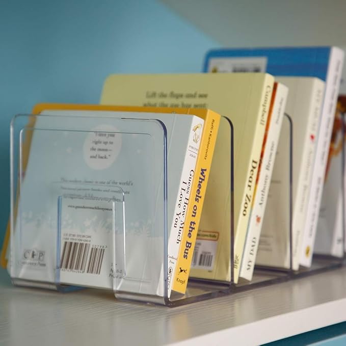 LUGUNU Clear Acrylic Purse Organizer - 4-Section Divider for Handbag Closet Storage - Durable Rack for Purses, Clutches More (Set of 4)