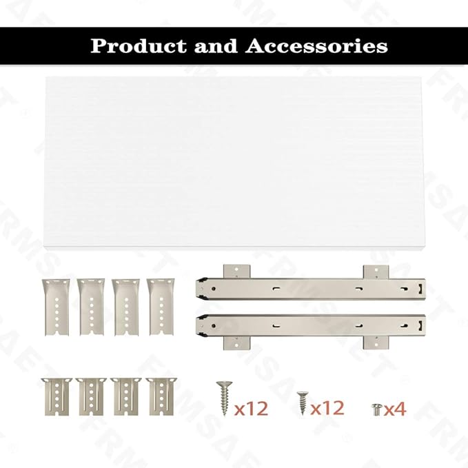 FRMSAET Furniture Accessories Office Product Suits Hardware 20/24/30 inches Keyboard Drawer Tray Wood Holder Under Desk Adjustable Height Platform(24 inches,White)