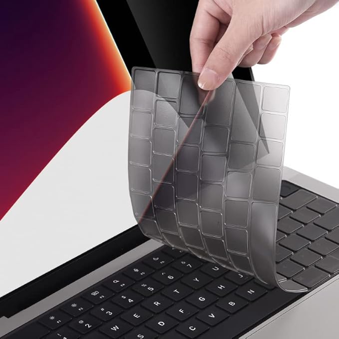 EooCoo Premium Keyboard Cover Skin Ultra Thin Protector, Compatible with M5 MacBook Pro 14" 16" M4 M3 M2 M1 Pro Max Chip, 2025-2021 MacBook Air 15" 13.6" M4 M3 M2 Chip, Tinted
