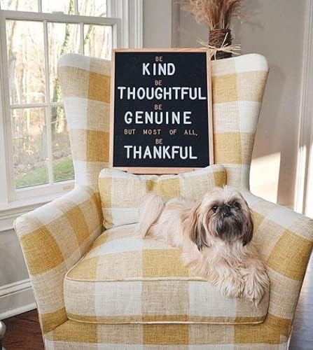 Felt Like Sharing Large Letter Board (Black Felt - 12”x16”) – Changeable Message Board with 3 Sets of Felt Board Letters – Statement Wall Sign for Quotes, Home or Holiday Decor In Oak Frame