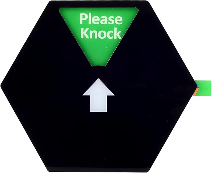 Kichwit Privacy Sign for Office Door, Do Not Disturb Sign, Please Knock, In a Meeting, Back Soon, Lunch and Gone for Today, 5 Inch, Black