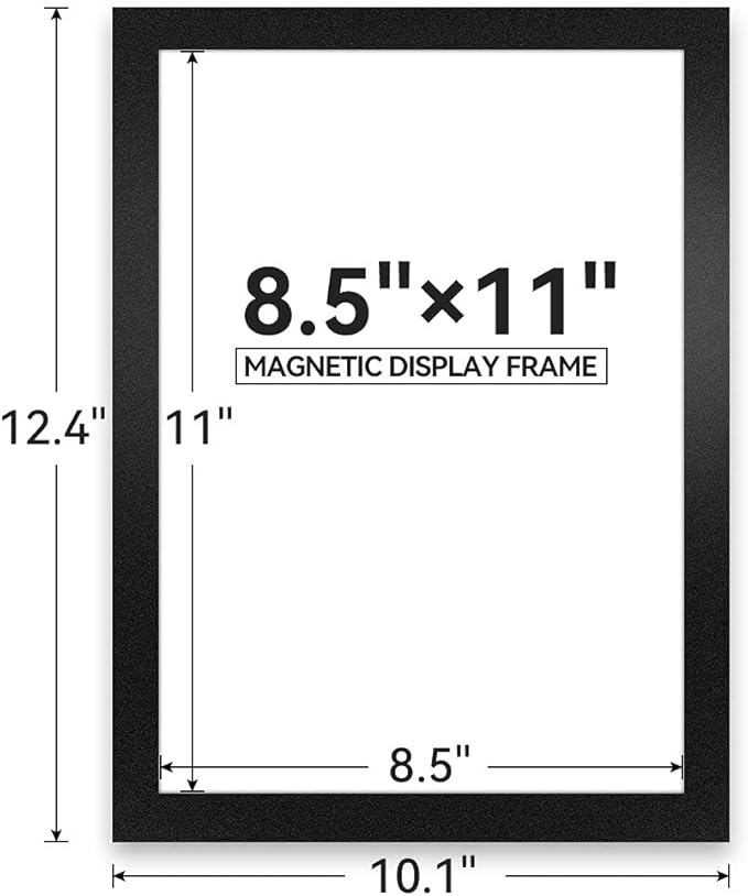 6 Pack Magnetic Sign Holder 8.5 x 11 - Refrigerator & Wall Adhesive Photo/Document Holders, Sign Holders for Door/Window, Durable Magnetic Picture Frames for Home/Office Use