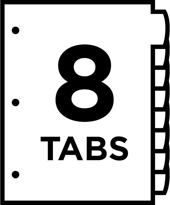 Avery Big Tab Write & Erase Durable Plastic Dividers for 3 Ring Binders, 8-Tab Sets, Bright Multicolor, 24 Sets, 192 Divider Tabs (16130)