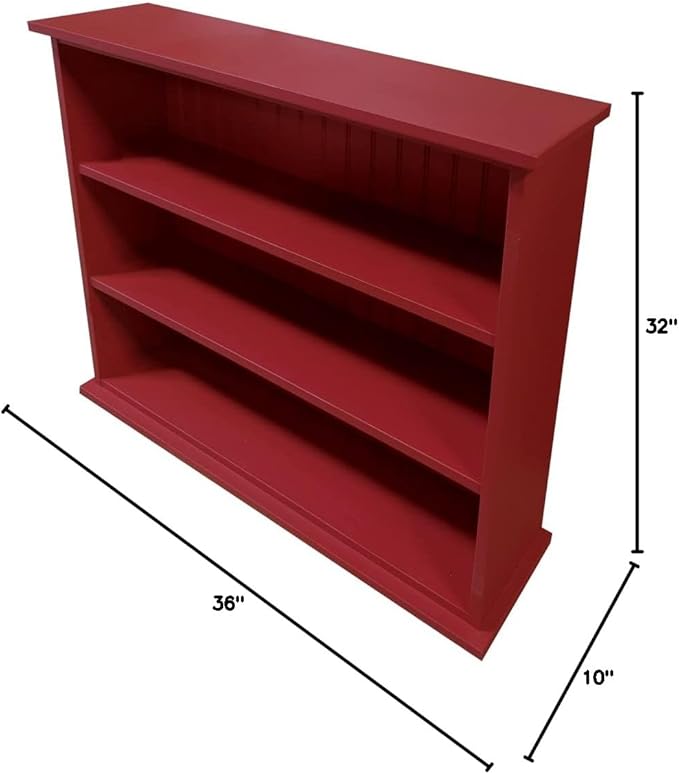 Sawdust City Solid Wood Hall Bookcase (Solid - Red)