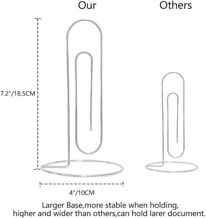 4 Pack Sliver Large Paper Clip Memo Holder for Desk,Letter Holder,Paper Stand for Desk,Letter & Bill Storage,Mail Organizer Office Accessories Desktop Message Office Decor