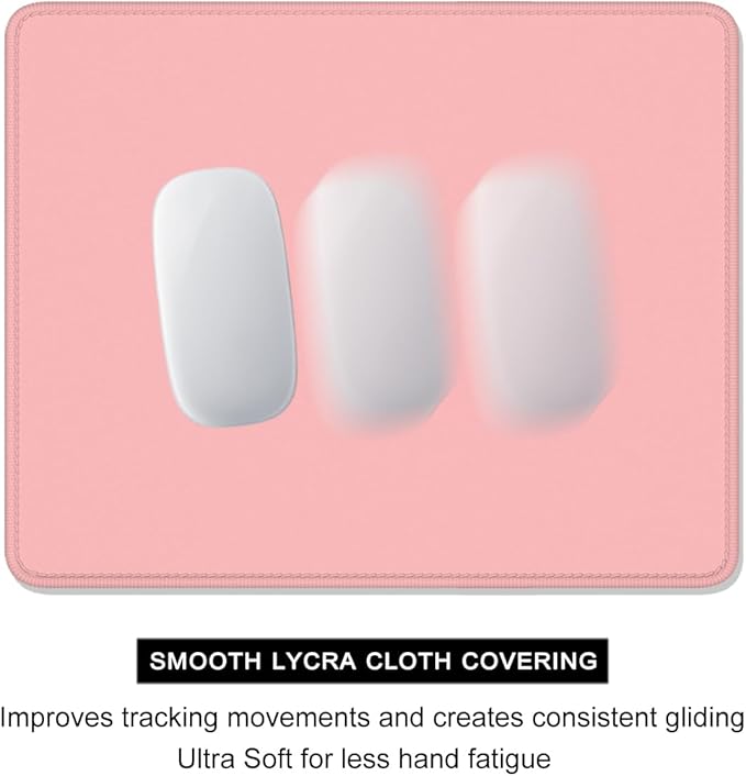 Auhoahsil Pink Mouse Pad, 12 x 10 Inch Square Mousepad, 3mm Thick Rubber Mouse Mat with Pretty Design, Premium-Textured Non-Slip for Gaming Work Office Wireless Mouse Men Women