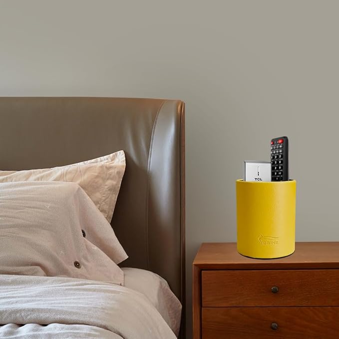 Pen Pencil Holder Cup Container PU Leather Desk Organizer Stand Decor Brush Scissor Holder Decoration Office Desk Home School