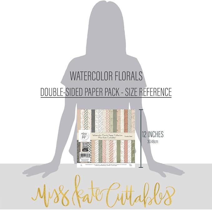 Pattern Paper Pack - Watercolor Florals - 12x12 Scrapbook Paper 12x12 Floral Scrapbook Card Making Crafting Scrapbooking - by Miss Kate Cuttables