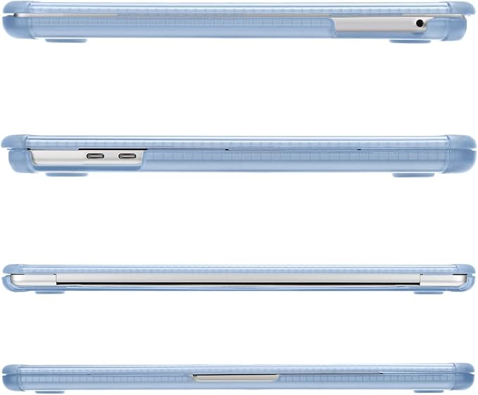 MOSISO Compatible with MacBook Pro 13 inch Case M2 2025-2016 A2338 M1 A2251 A2289 A2159 A1989 A1708 A1706, Anti-Cracking Heavy Duty Plastic TPU Bumper Hard Case&Keyboard Skin&Screen Film, Air Blue