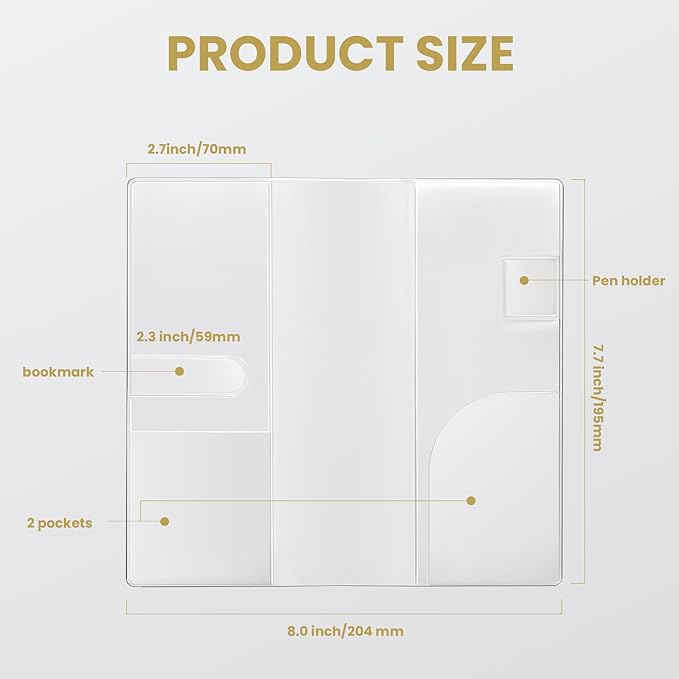 Clear Cover for Hobonichi Weeks Planner- 8.0x7.7 Inches,Plastic Book Cover for Weeks Book,Protective Sleeves Compatible with April Start & Mega Planners(2-Pack)