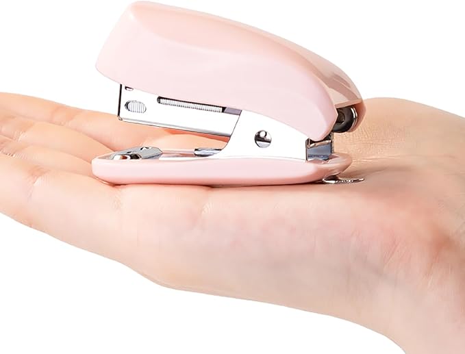 Mini Stapler - Cute Desk Stapler with 1280pcs Standard Staples and Staple Remover for Office & School Supplies (Blue & Pink)