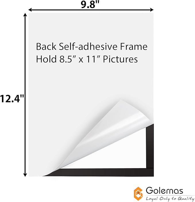 Magnetic Sign Holder, 8.5 x 11 Wall Mount Self Adhesive Document Display Frames, Double Sided Display for Glass Window (Black, 5pack)