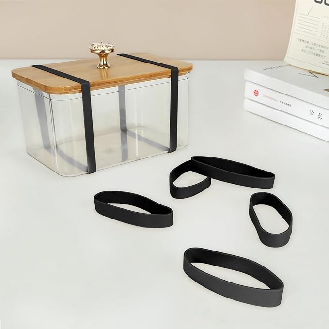 Size #82 Tactical Rubber Bands - Pack of 60 Heavy-Duty, Extra Thick and Wide UV, Heat, and Cold-Resistant Industrial-Grade Elastic Bands for Camping, Cycling, and Fishing (black)