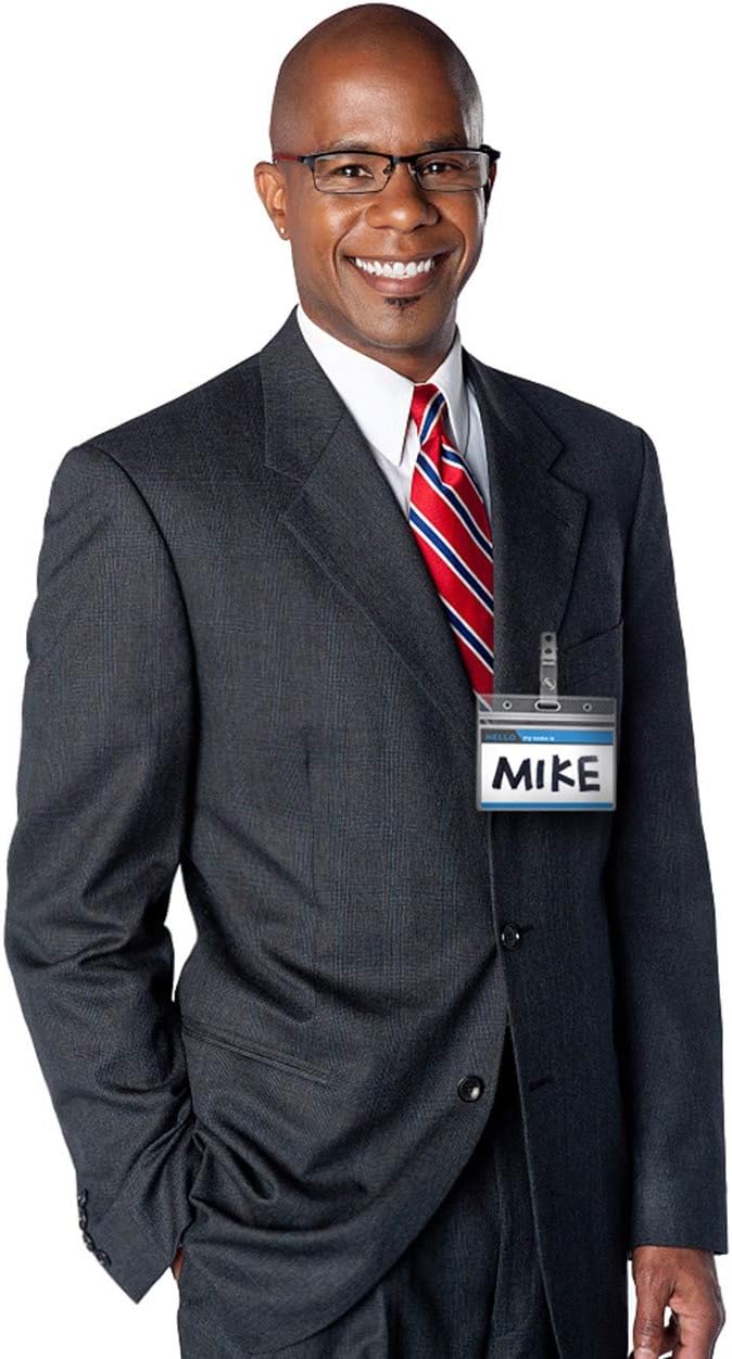 Clear Plastic Name Tag Holder and Metal Badge Clips with Vinyl Straps Waterproof PVC ID Card Holders Heavy Duty(50 Pack, Horizontal Large 3x4)