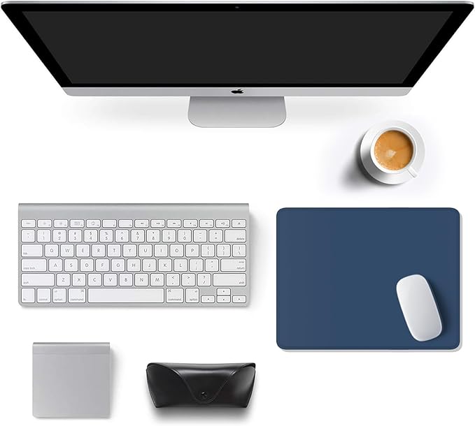 Auhoahsil Mouse Pad, 12 x 10 Inch Square Mousepad, 3mm Thick Rubber Mouse Mat with Pretty Design, Premium-Textured Non-Slip for Gaming Work Office Wireless Mouse Men Women, Dark Blue