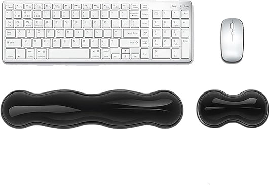 Wrist Rest for Keyboard and Mouse, Ergonomic Gel Keyboard Wrist Rest for Effortless Typing & Pain Relief, Cool Silicone Gel Wrist Support Pad for Gaming, Computers, Laptops, Office