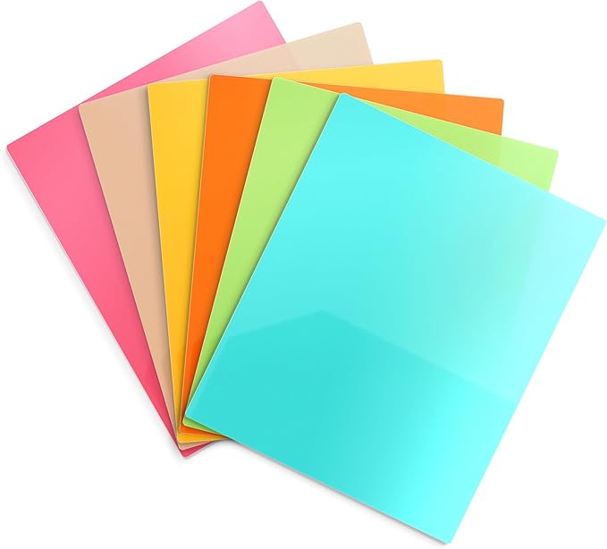 Dunwell Plastic 2-Pocket Folders, (6 Pack) Pastel Colors, 8.5x11 Folders with Pockets, Tear-Resistant Long Lasting Acid-Free Poly, Cleanable, Includes Labels