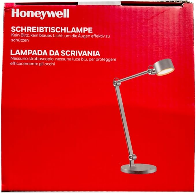 Honeywell LED Desk Lamp, 01A Sunturalux Desk Light for Home Office, 4000K Dimmable Eye Caring Natural Light Architect Lamp with Metal Swing Arm Lamp for Desk Craft Reading
