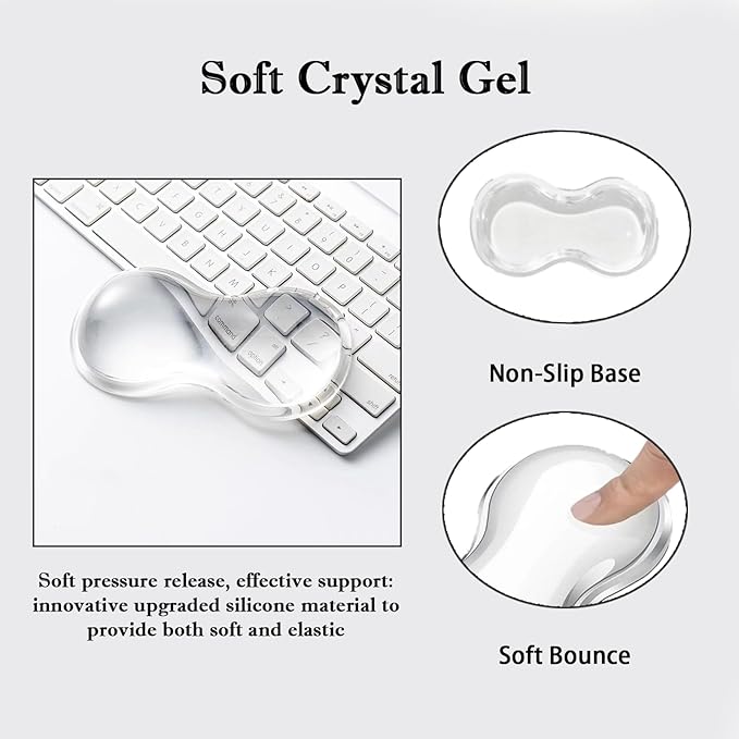 Mouse Wrist Rest Pad, 5.71" Ergonomic Cool Silicone Gel Wrist Support Pad for Effortless Typing & Pain Relief, Non-Slip Base Wrist Support Cushion for Gaming, Computers, Laptops, Office Use Green