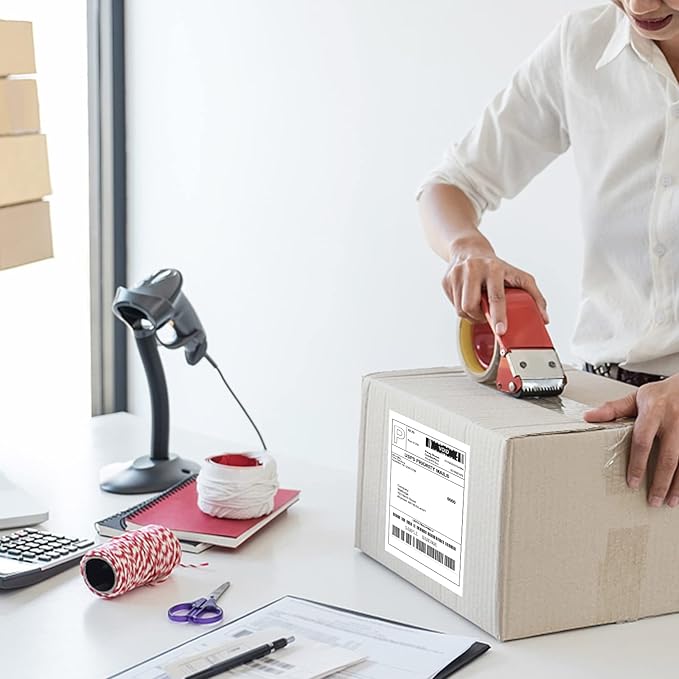 MFLABEL Fanfold 4" x 6" Direct Thermal Shipping Labels (1 Stack, 1000 Labels) – White Perforated Labels for Thermal Printers – Compatible with Zebra, Rollo & More – No Ink Needed, Smudge-Proof