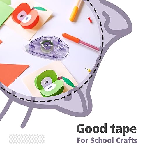 Double Sided Tape Roller for Crafts - 12 Pack Scrapbooking Glue Tape Runner Crafters Adhesive Tape Roller for School Kids Paper Handicraft , Gift Wrap or Scrapbook & Cards Making (Total Length 315 FT)